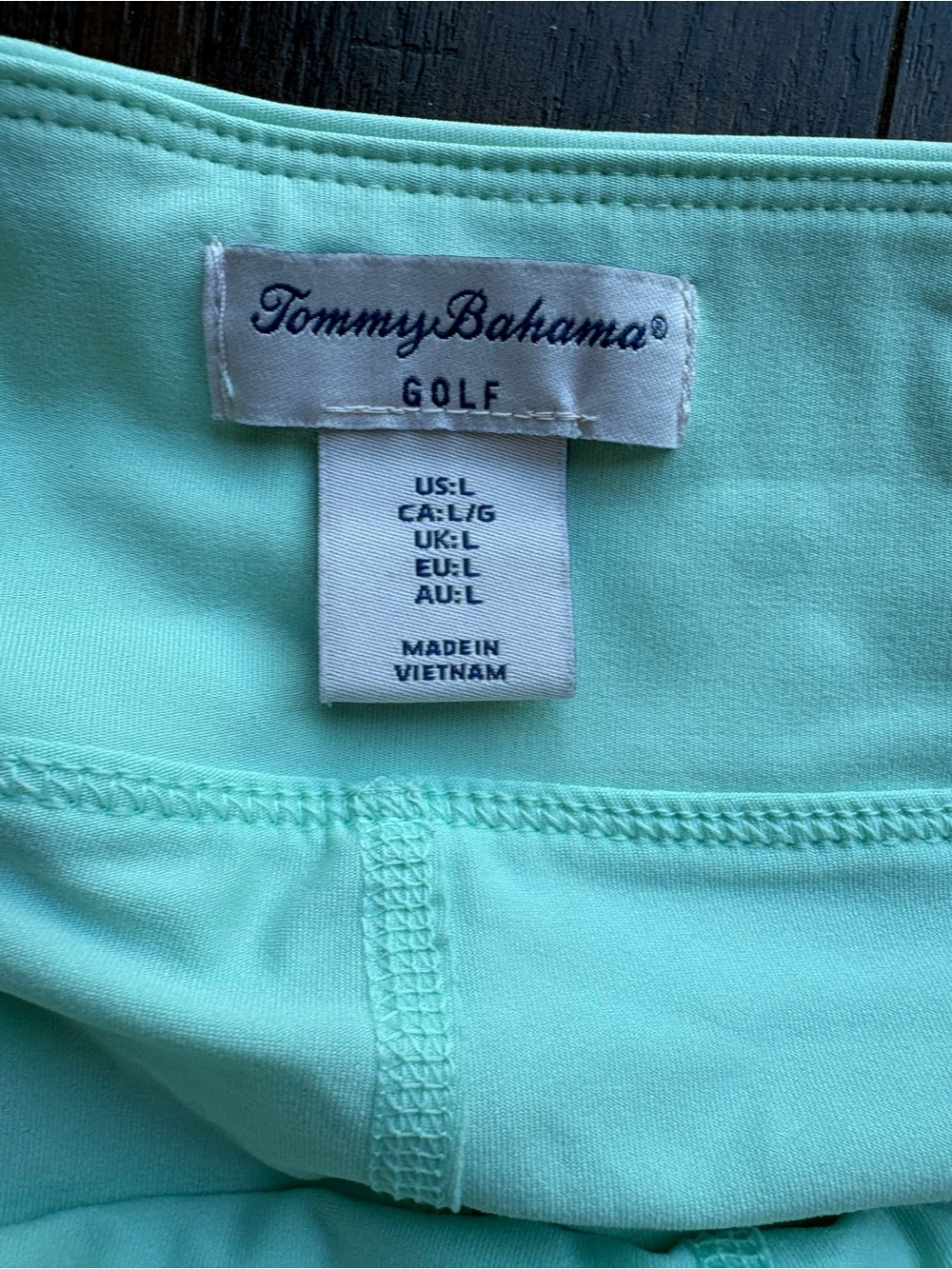 Large Tommy Bahama Light Aqua Women's Mini  golf Skort - Picture 3 of 5